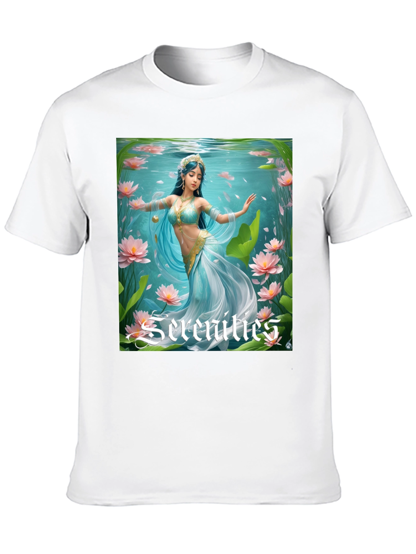 Serenities Graphic Tee - Elegant Water Nymph Design
