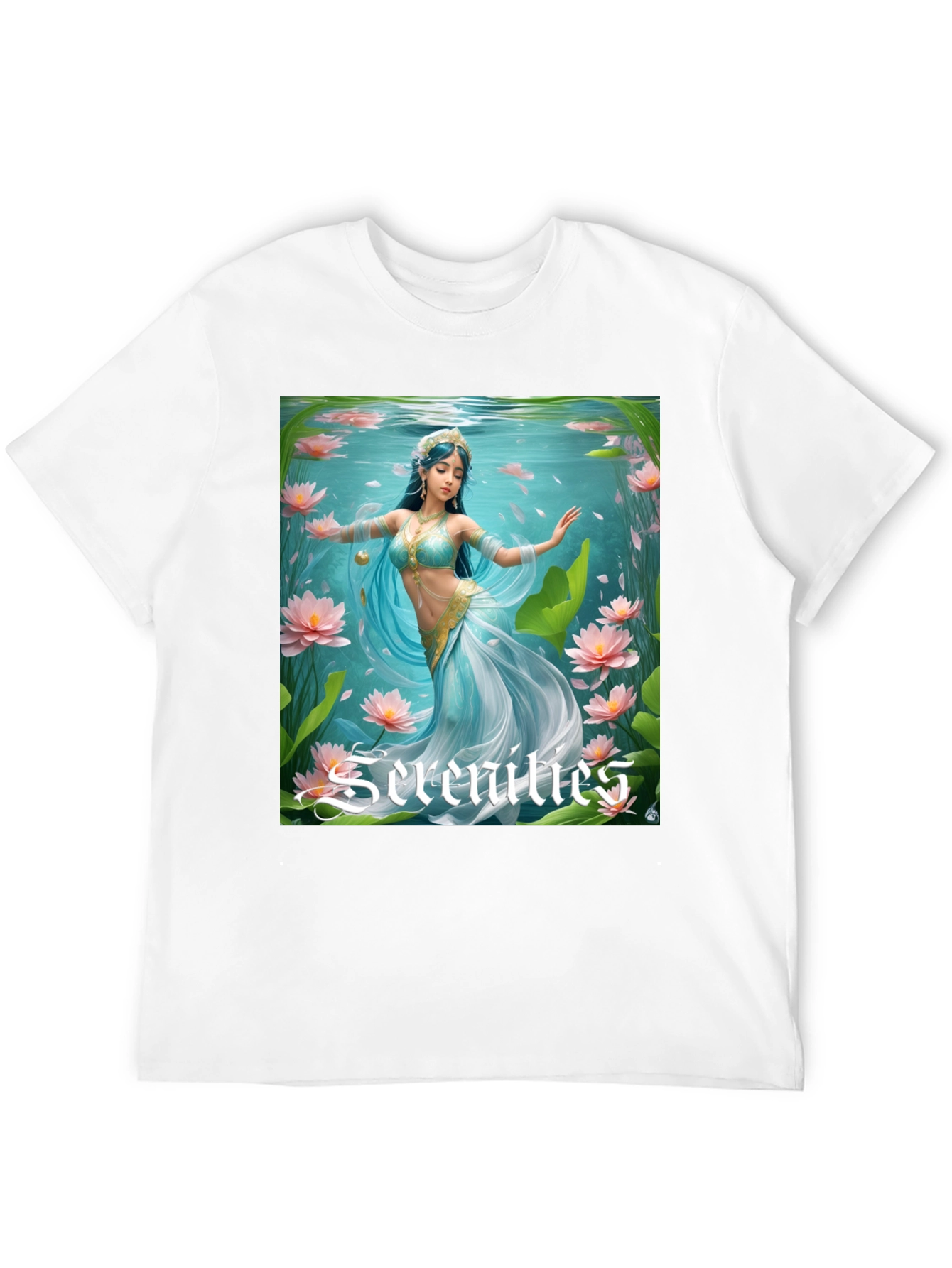 Serenities Graphic Tee - Elegant Water Nymph Design