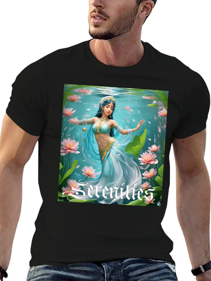 Serenities Graphic Tee - Elegant Water Nymph Design