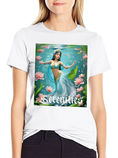 Serenities Graphic Tee - Elegant Water Nymph Design