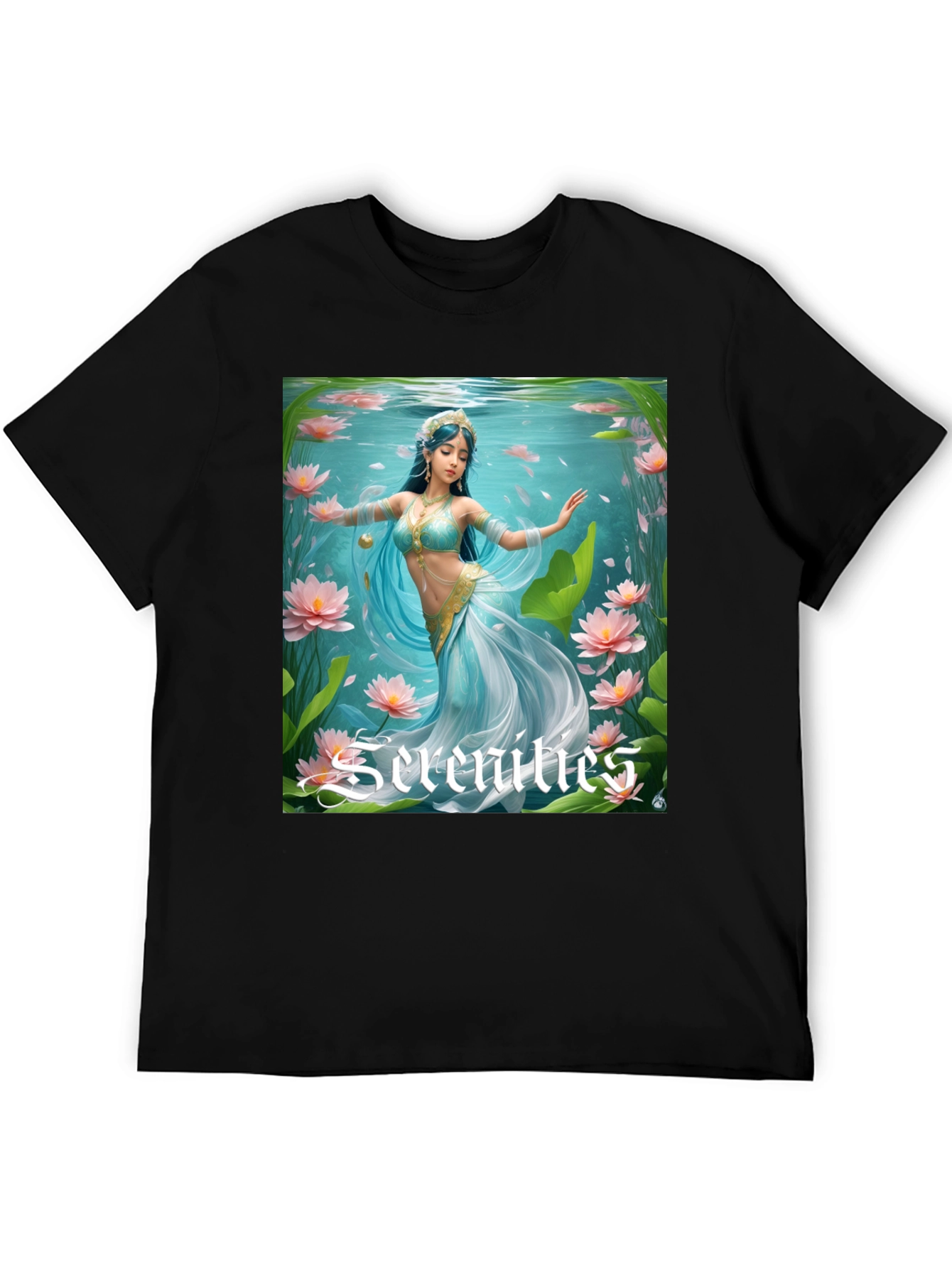 Serenities Graphic Tee - Elegant Water Nymph Design