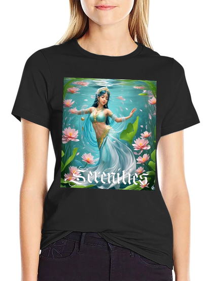 Serenities Graphic Tee - Elegant Water Nymph Design
