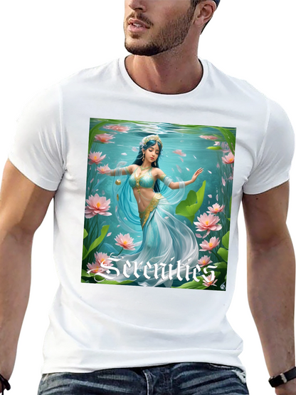 Serenities Graphic Tee - Elegant Water Nymph Design