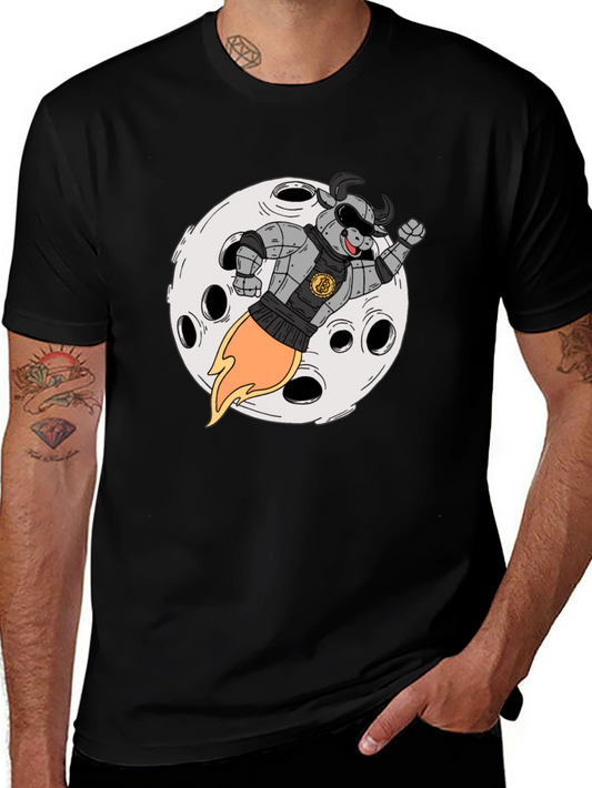 Bull Riding Rocket to the Moon T-Shirt