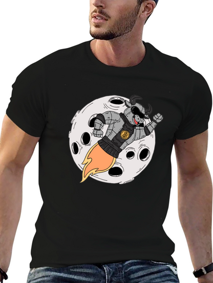 Bull Riding Rocket to the Moon T-Shirt