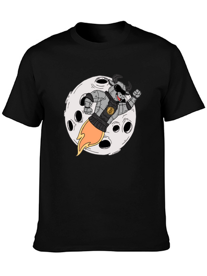 Bull Riding Rocket to the Moon T-Shirt