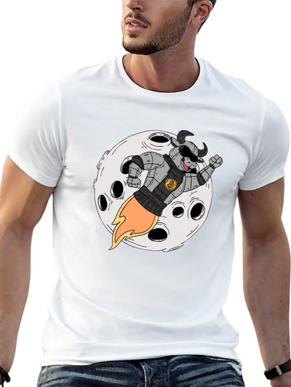 Bull Riding Rocket to the Moon T-Shirt