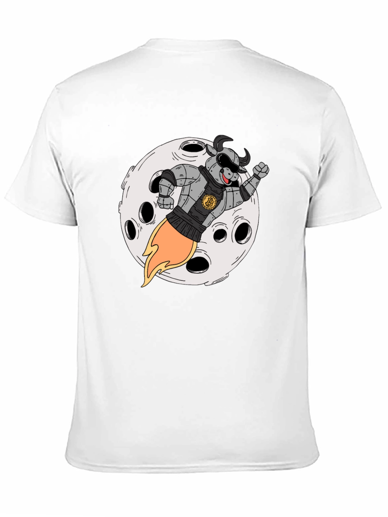 Bull Riding Rocket to the Moon T-Shirt