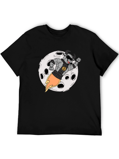 Bull Riding Rocket to the Moon T-Shirt