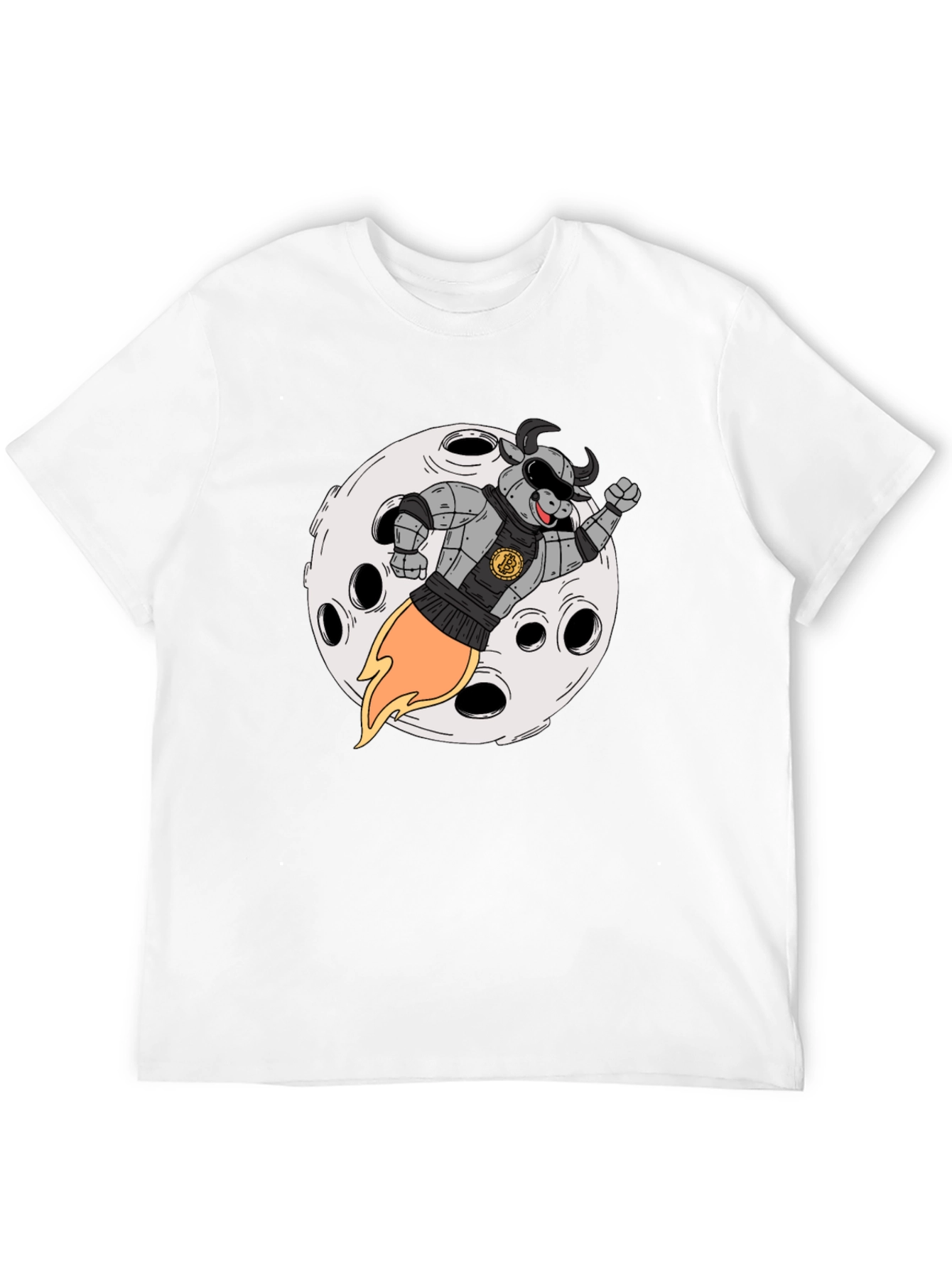 Bull Riding Rocket to the Moon T-Shirt
