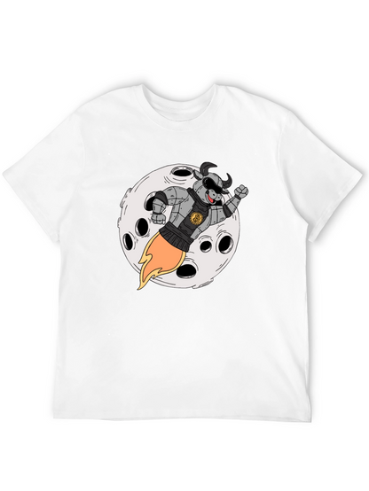 Bull Riding Rocket to the Moon T-Shirt
