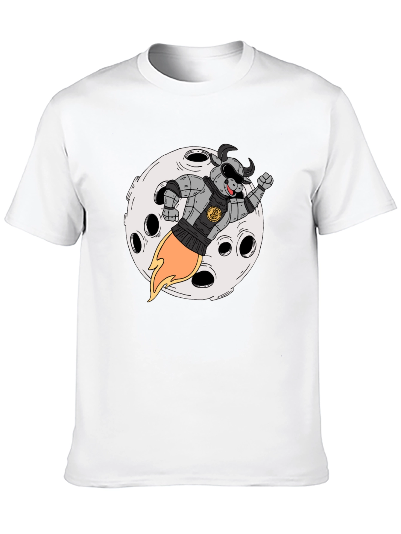 Bull Riding Rocket to the Moon T-Shirt