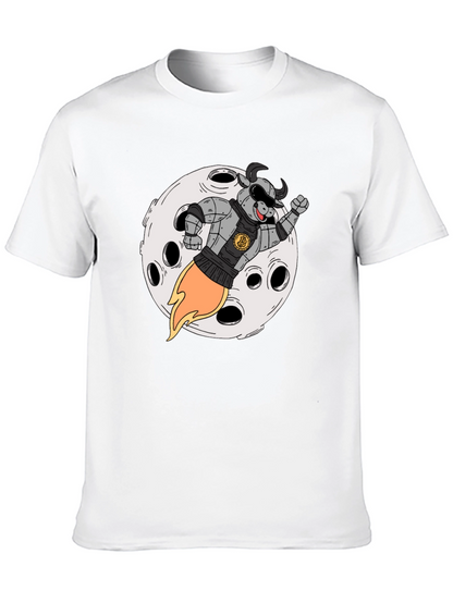 Bull Riding Rocket to the Moon T-Shirt