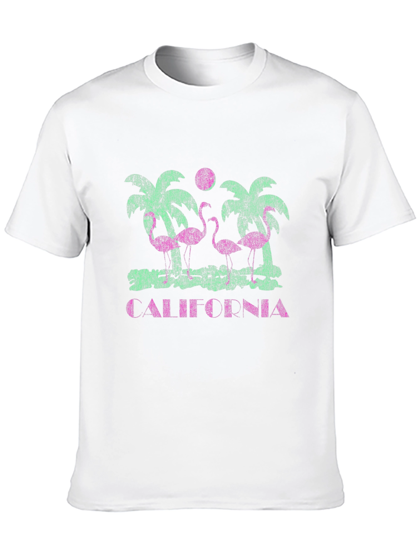California Flamingo Palm Tree Graphic Tee