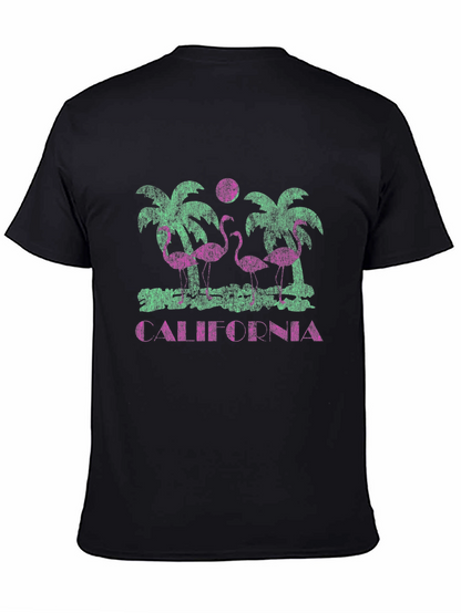 California Flamingo Palm Tree Graphic Tee