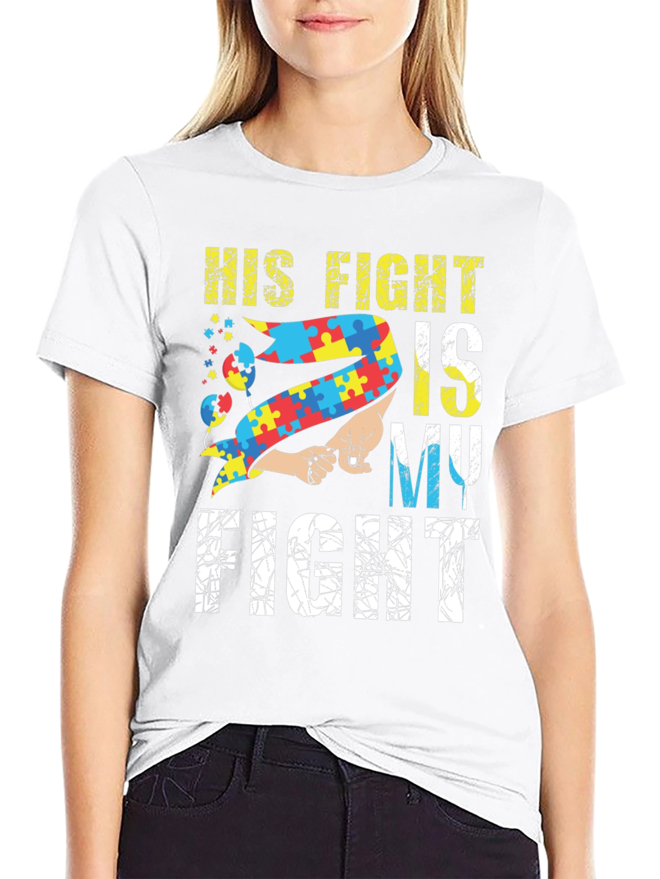 Autism Awareness T-Shirt - His Fight is My Fight