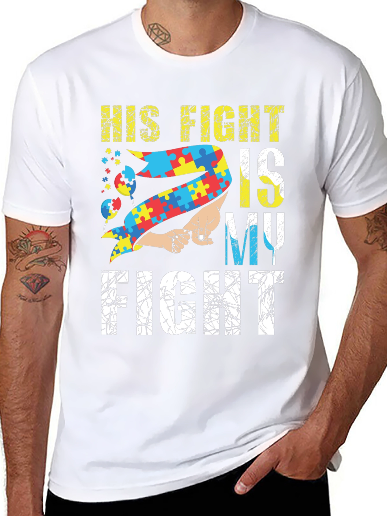 Autism Awareness T-Shirt - His Fight is My Fight