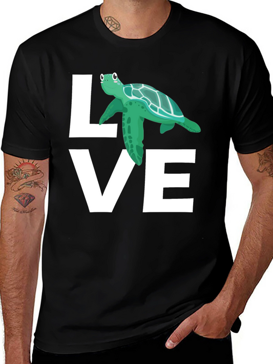 Love Turtle Graphic T-Shirt - Black