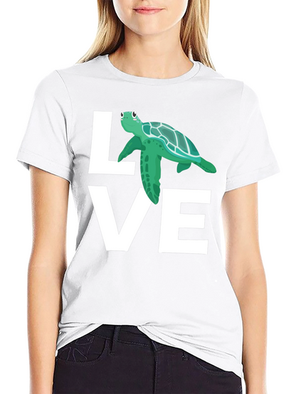 Love Turtle Graphic T-Shirt - Black