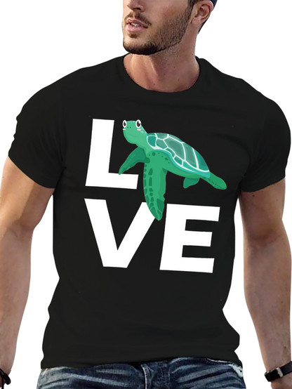 Love Turtle Graphic T-Shirt - Black