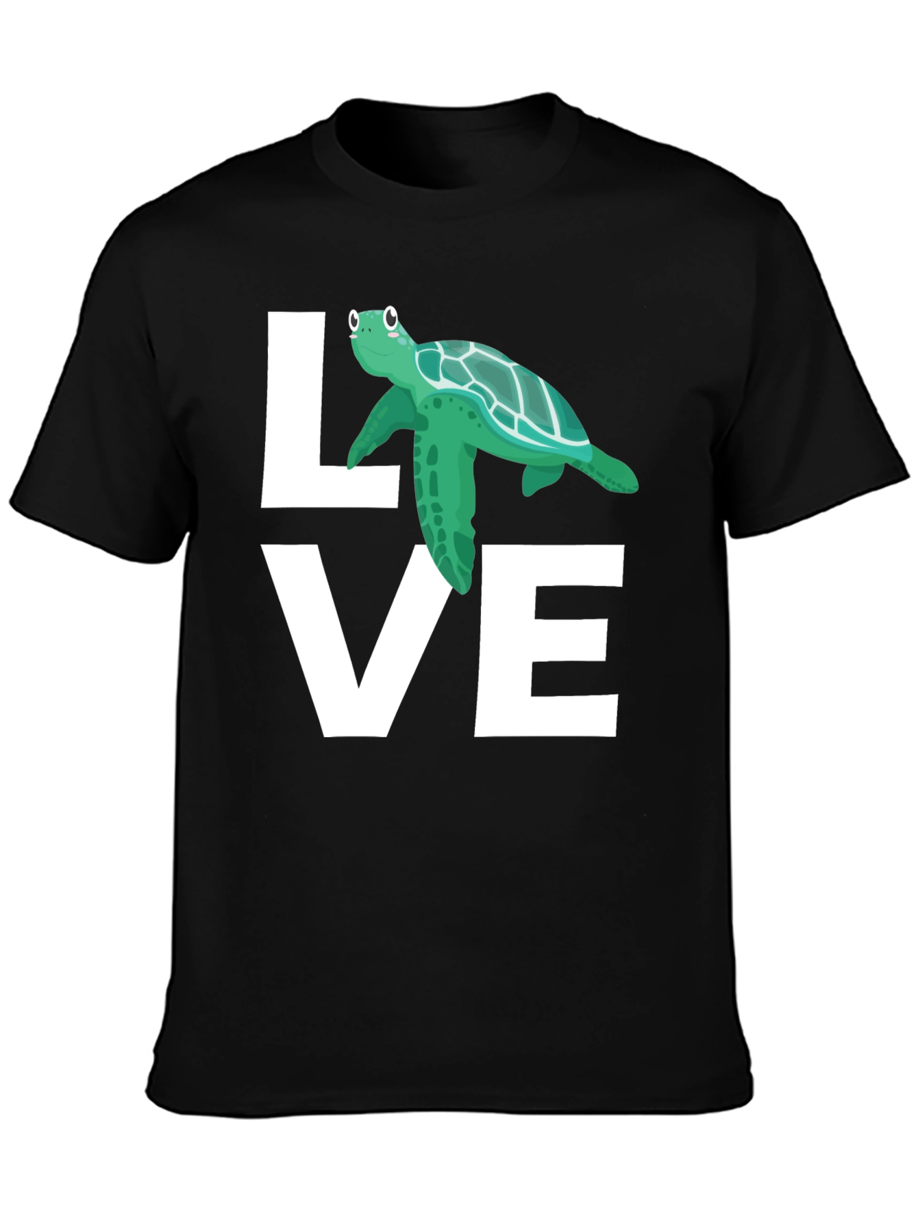 Love Turtle Graphic T-Shirt - Black