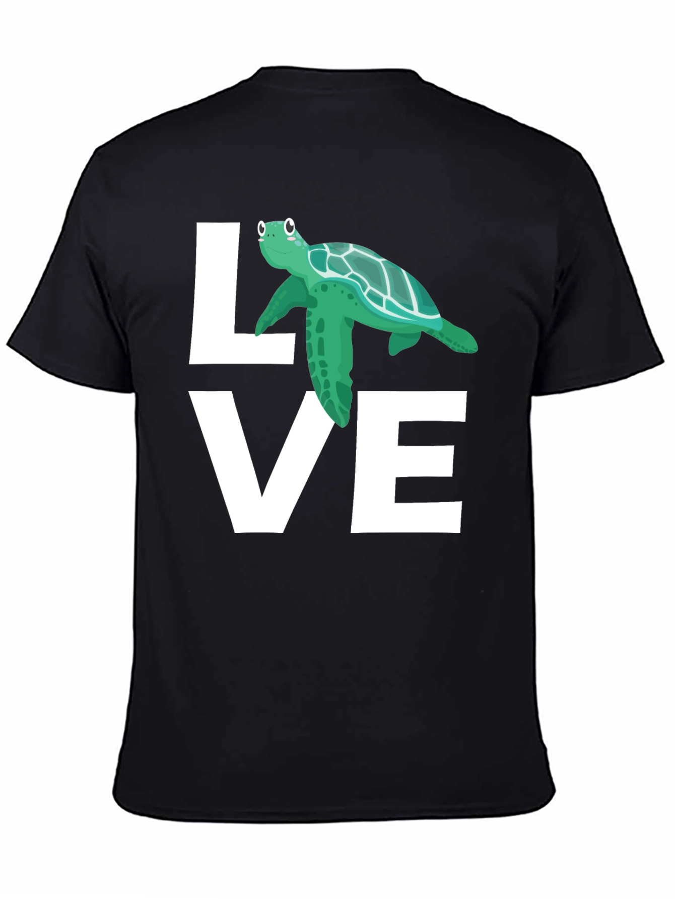Love Turtle Graphic T-Shirt - Black