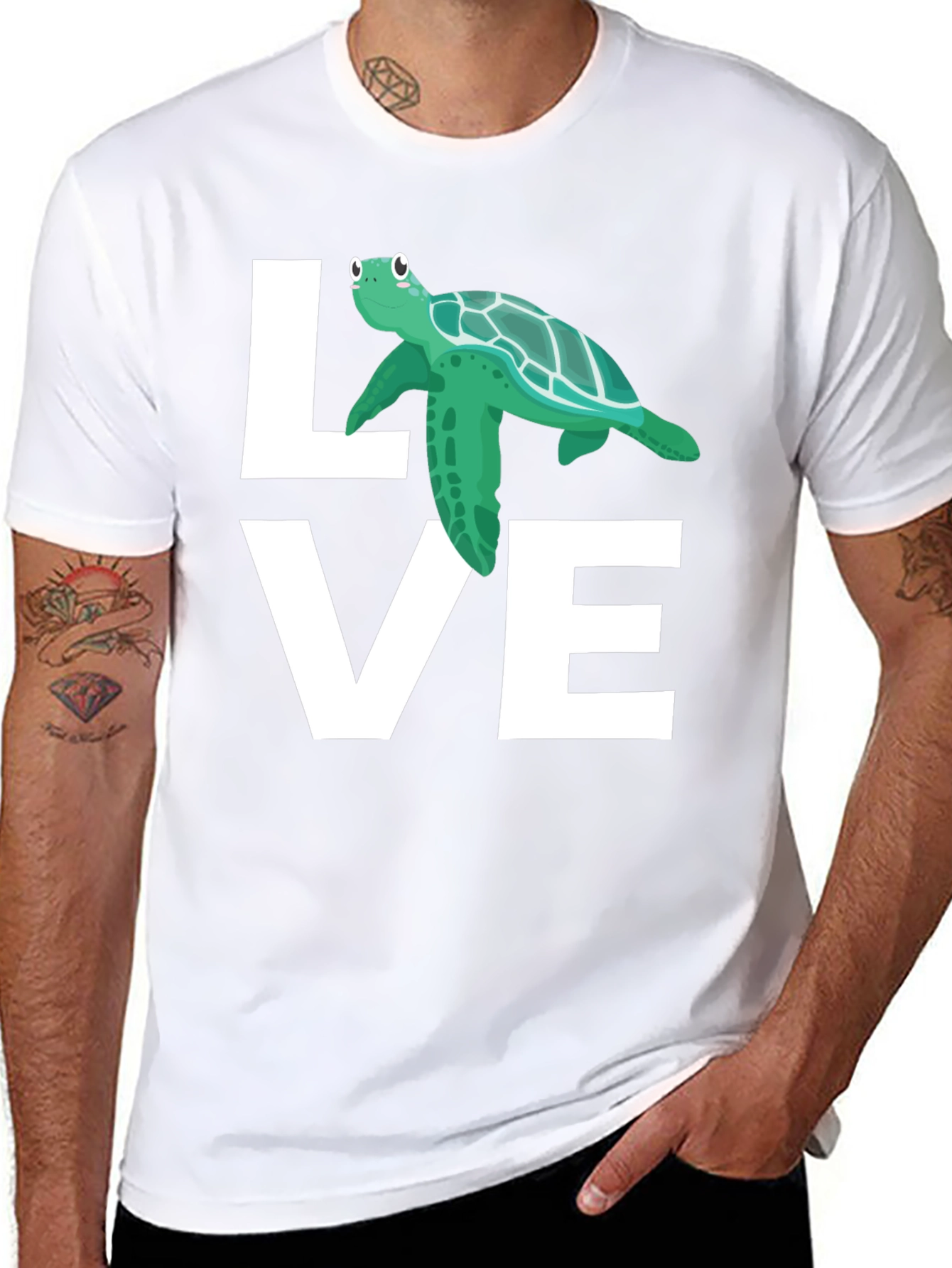 Love Turtle Graphic T-Shirt - Black