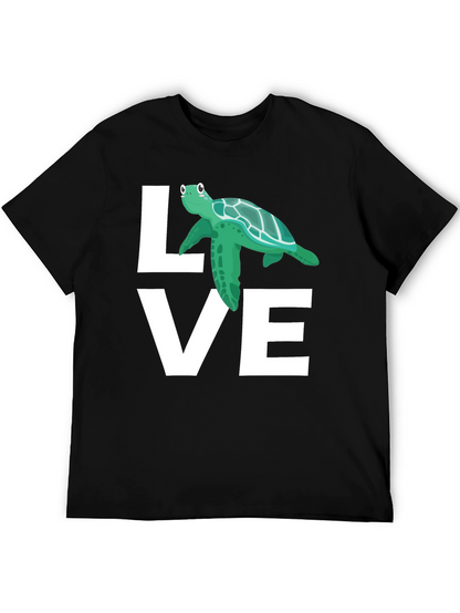 Love Turtle Graphic T-Shirt - Black
