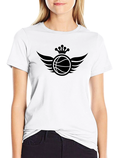 Winged Crown Basketball Graphic Tee - Stylish Mens T-Shirt