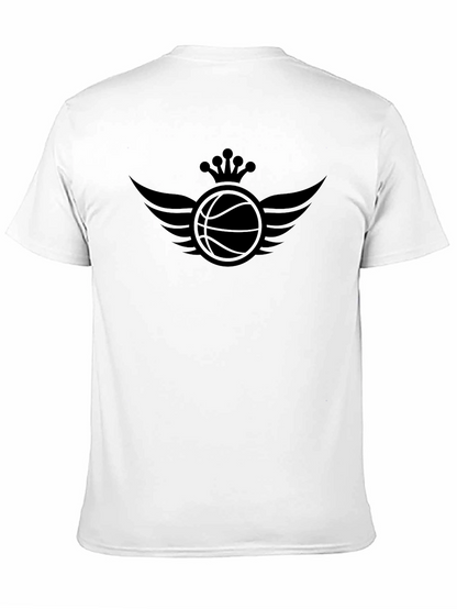 Winged Crown Basketball Graphic Tee - Stylish Mens T-Shirt