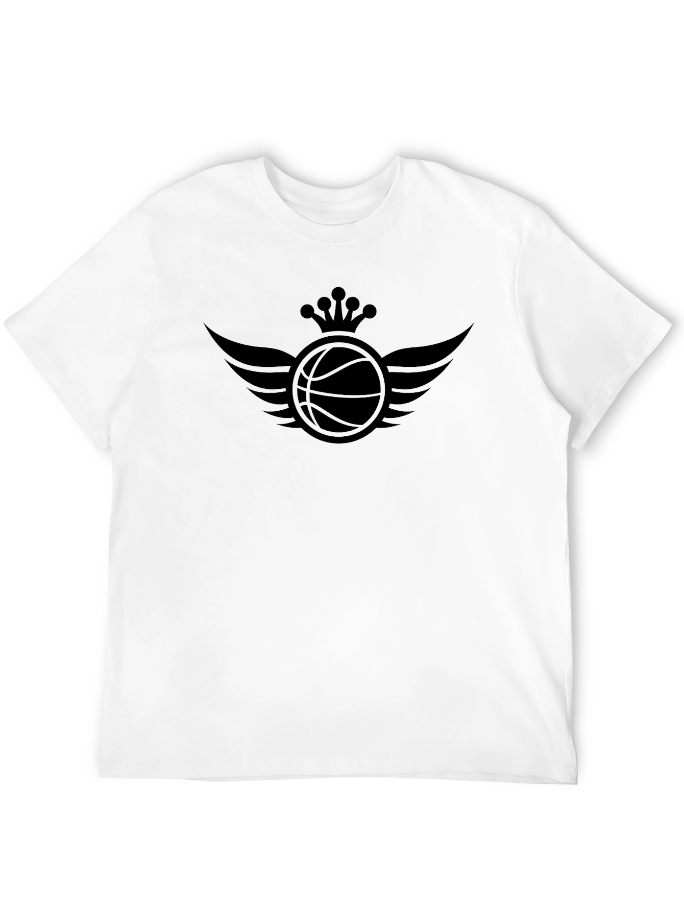 Winged Crown Basketball Graphic Tee - Stylish Mens T-Shirt