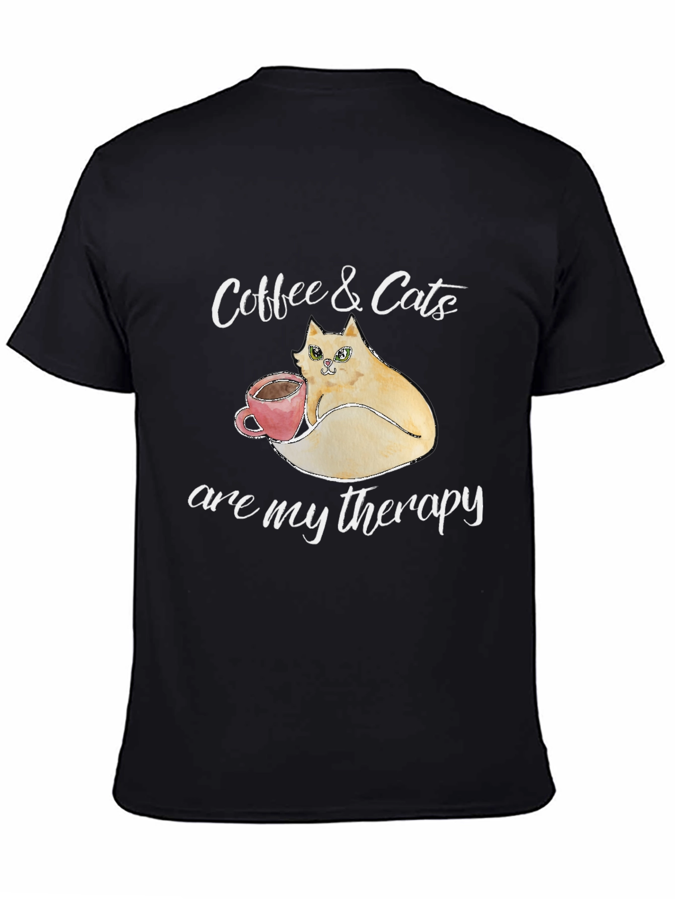 Coffee & Cats Therapy T-Shirt - Unique Design