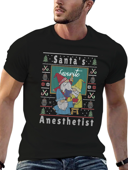 Santas Favorite Anesthetist Ugly Christmas Sweater T-Shirt