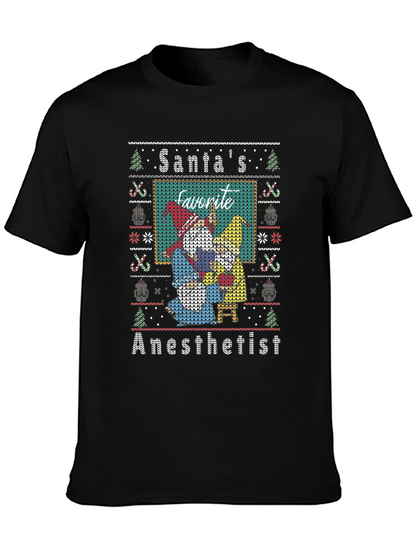 Santas Favorite Anesthetist Ugly Christmas Sweater T-Shirt