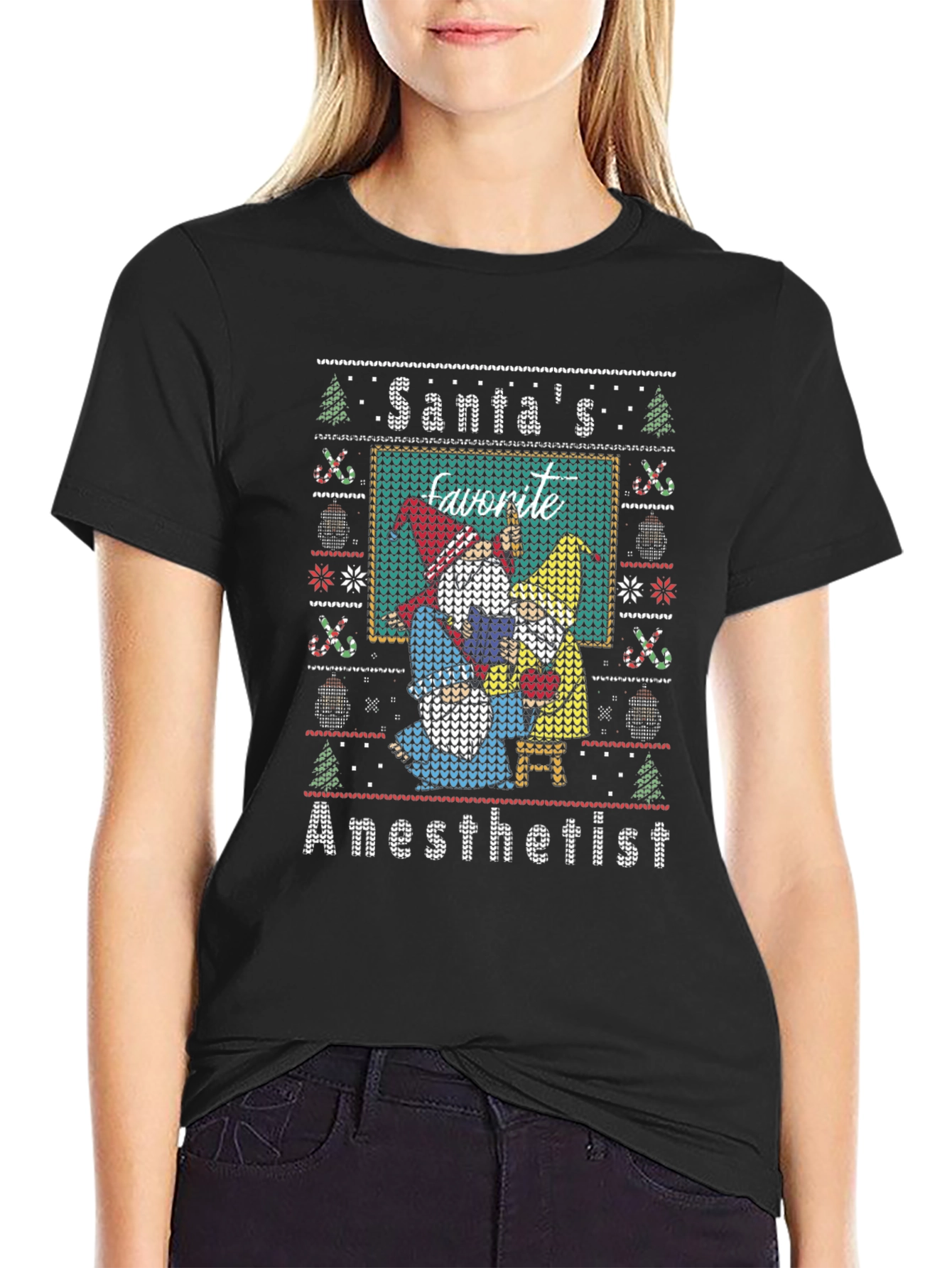 Santas Favorite Anesthetist Ugly Christmas Sweater T-Shirt