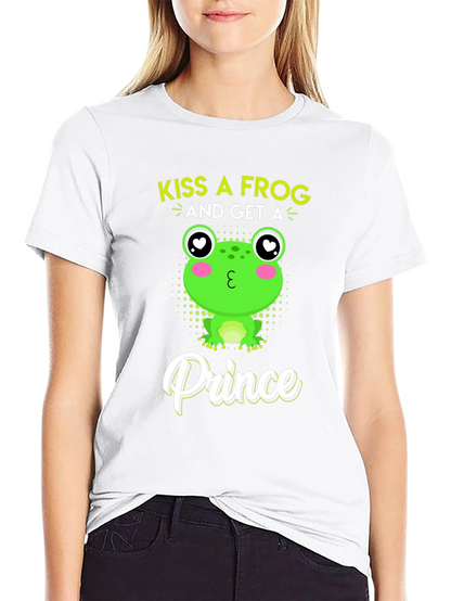 Kiss A Frog Prince T-Shirt - Novelty Graphic Tee