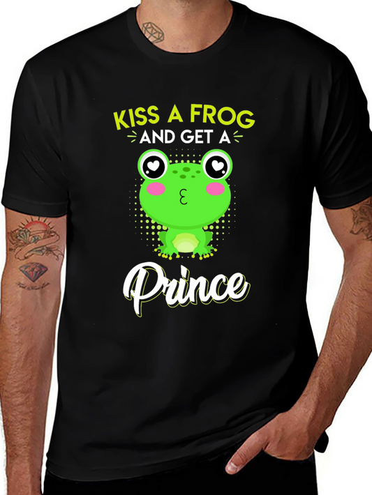 Kiss A Frog Prince T-Shirt - Novelty Graphic Tee