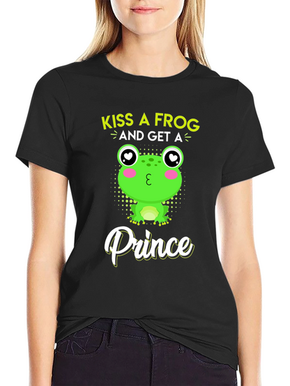 Kiss A Frog Prince T-Shirt - Novelty Graphic Tee