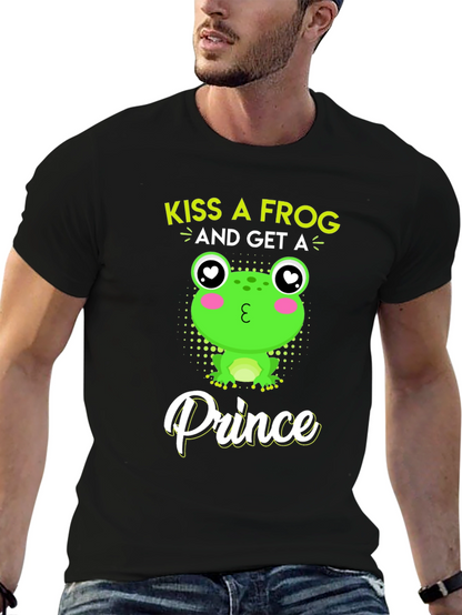 Kiss A Frog Prince T-Shirt - Novelty Graphic Tee