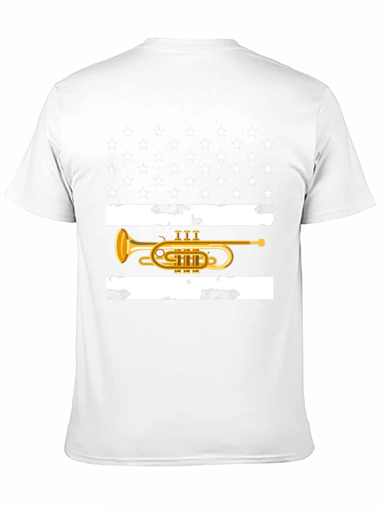 American Flag Trumpet T-Shirt Patriotic USA
