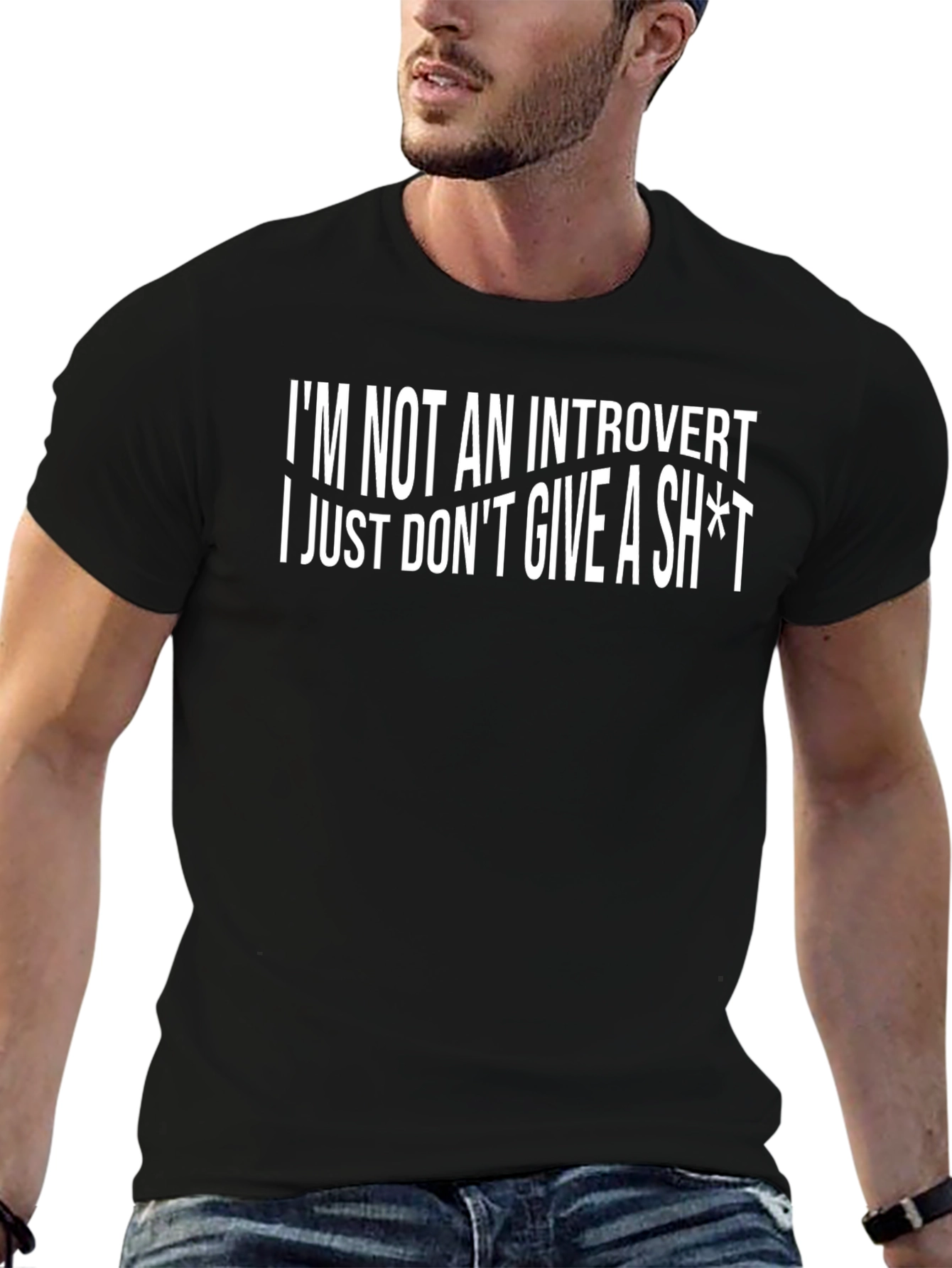 Introvert? Sarcastic Graphic Tee - Black