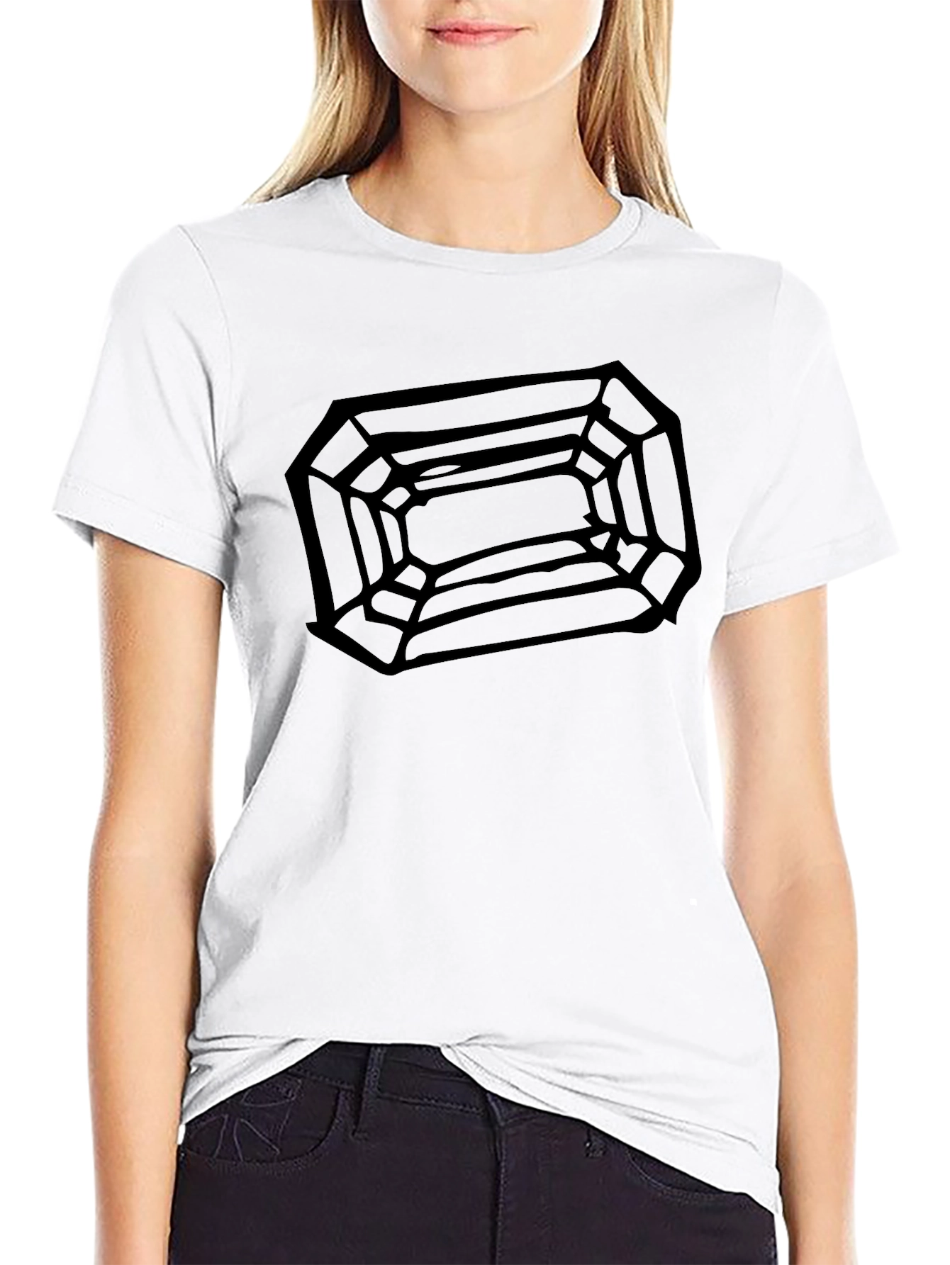 Geometric Diamond Web Graphic Tee - Mens Black T-Shirt