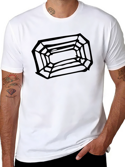 Geometric Diamond Web Graphic Tee - Mens Black T-Shirt