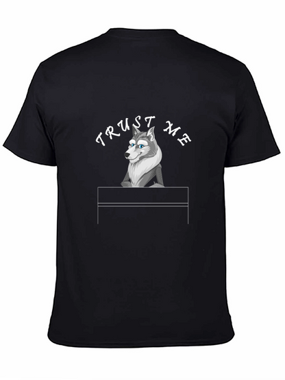 Trust Me Wolf Graphic Tee - Black Cotton T-Shirt