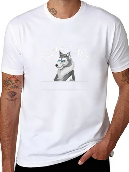 Trust Me Wolf Graphic Tee - Black Cotton T-Shirt