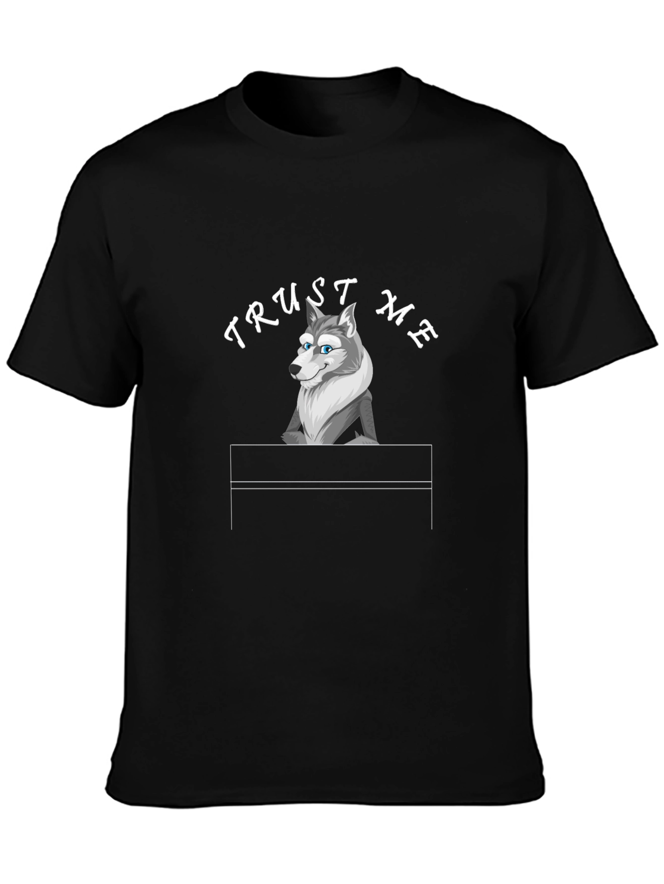 Trust Me Wolf Graphic Tee - Black Cotton T-Shirt