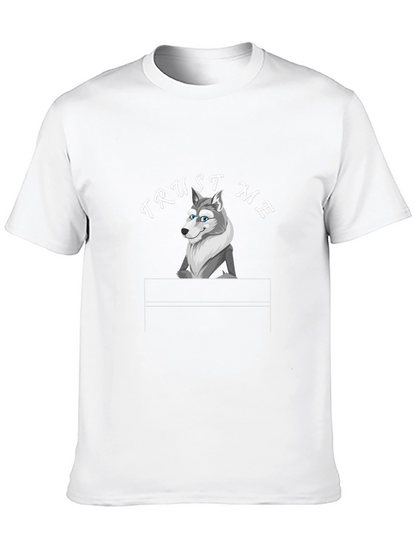 Trust Me Wolf Graphic Tee - Black Cotton T-Shirt