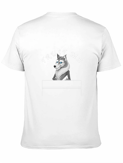 Trust Me Wolf Graphic Tee - Black Cotton T-Shirt