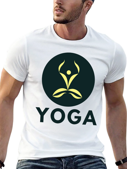Mens Black Yoga Graphic T-Shirt