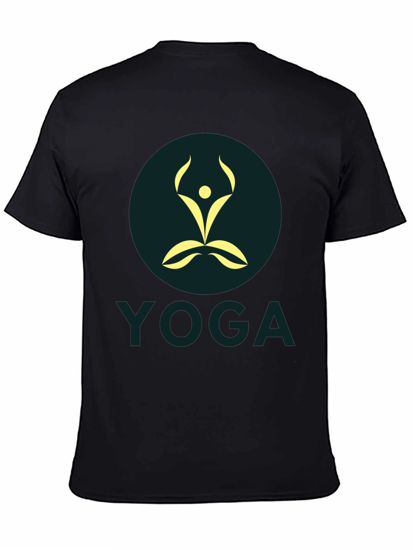 Mens Black Yoga Graphic T-Shirt